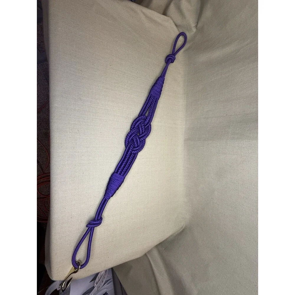 Vintage Purple Rope Paracord Belt With Gold Hook Closure